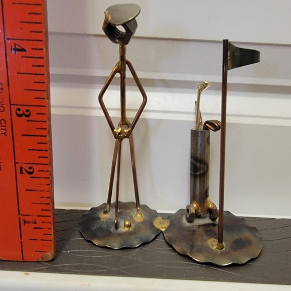 4" Metal Craft Golf Sculpture - Nuts & Bolts Decor Art By Rock Creek vintage - Picture 2 of 3